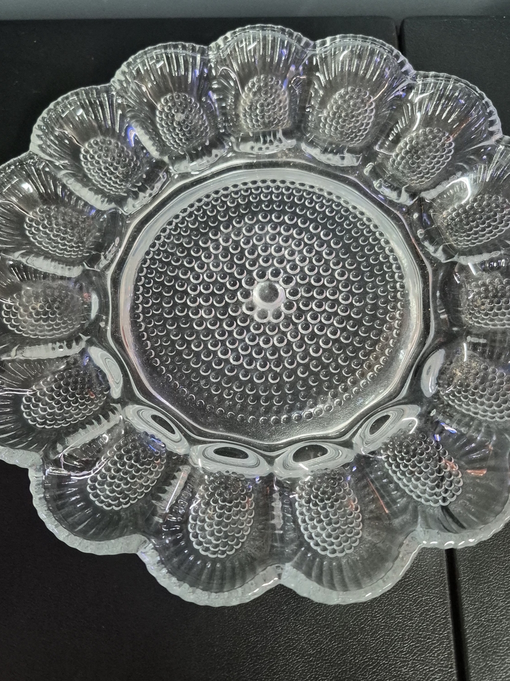 Vintage Glass Deviled Egg Platter
